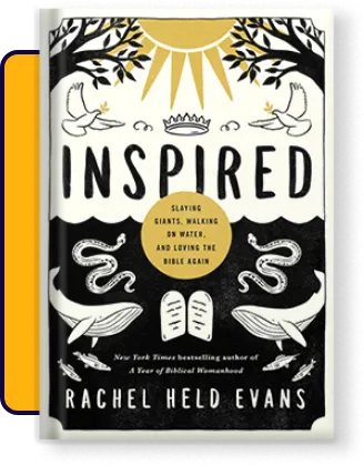 Book cover inspired by Rachel Held Evans, featuring a thoughtful design and her name prominently displayed.